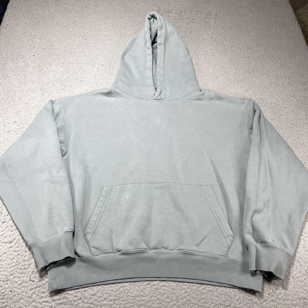 Ninth Hall Hoodie Mens XL Blue Boxy Pullover Fleece Sweatshirt Fundamentals